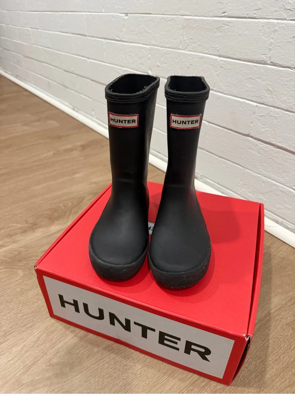 Hunter Kids Black Tall Waterproof Rain Boots